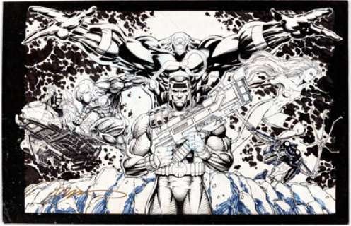 Scott Clark and Jim Lee - Stormwatch Illustration Original Art (Image, c. 1990s)....