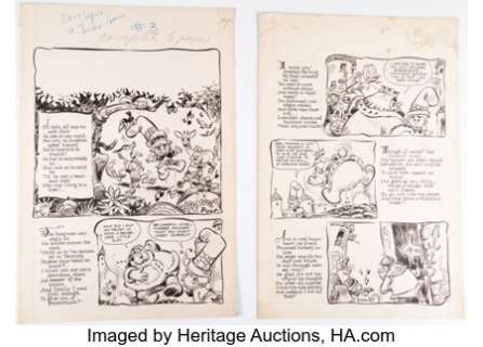 Post, Howard (comic book artist) - Howard Post Once Upon A Time Comics #3 Unpublished Complete 6-Page Story Original Art (Baily Publishing, c. 1940s)... (Total: 6 Original Art)