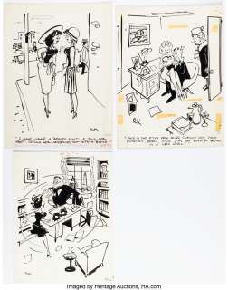 Keller, Reamer - Reamer Keller - Humorama Single Panel Gag Illustrations Original Art Group of 3 (Humorama, 1958-1961).... (Total: 3 Original Art)