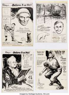 Ripley, Robert | Robert Ripley and Paul Frehm Ripley’s Believe It Or Not! Daily Comic Strip Original Art Group of 7 (King Features Syndicate, 1... (Total: 7 Original Art) | Heritage