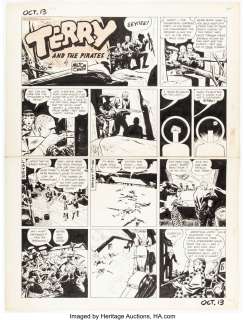 Caniff, Milton | Milton Caniff Terry and the Pirates Sunday Comic Strip Original Art dated 10-13-40 (News Syndicate Co., 1940). ... | Heritage
