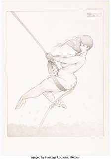 Byrd, Mitch - Mitch Byrd Spanking Tails Vol. 1 : A Gallery Girls Collection Pin-Up Illustration Original Art (SQP, 2005)....