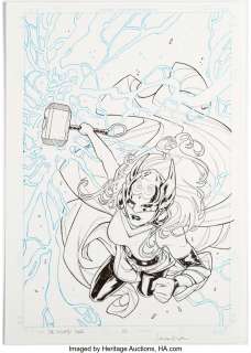 Marvel Artist - Laura Braga Mighty Thor #5 Variant Cover Original Art (Marvel, 2016)....