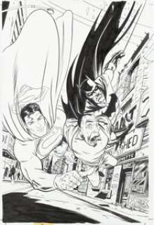 Taylor, Dave - Dave Taylor and Robert Campanella Batman and Superman: World‘s Finest #1 Splash Page 47 Original Art (DC, 1999)....