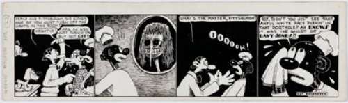 Wolverton, Basil | Basil Wolverton (signing as Bay Wolverton) Woozie Woofer Unpublished Try-Out Comic Strip #22 Original Art (c. 1930... | Heritage