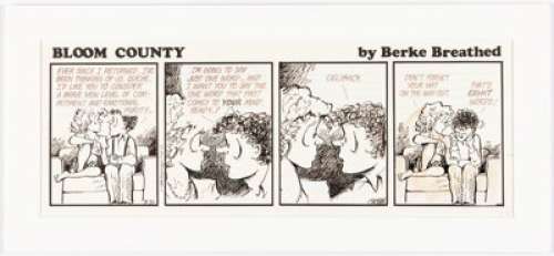 Breathed, Berke | Berke Breathed Bloom County Daily Comic Strip Opus and Steve Dallas Original Art dated 3-31-88 (Washington Post, 1... | Heritage