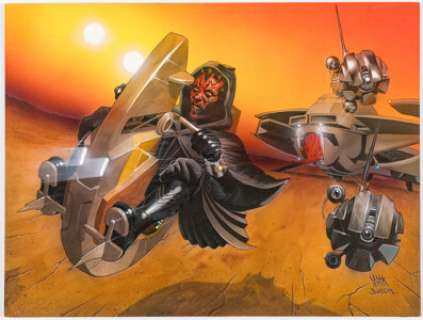 Busch, Matt - Matt Busch Star Wars Insider Darth Maul Postcard Insert Painting Original Art (Titans Comics, 1999)....