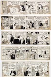 Leonard, Lank - Lank Leonard Mickey Finn Daily Comic Strip Original Art Group of 5 (McNaught Syndicate, c. 1937-‘40s). ... (Total: 5 Original Art)