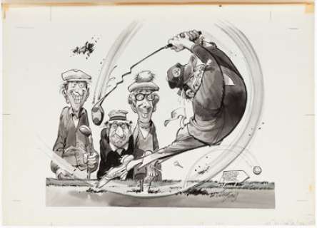 Jack Davis - Golf Illustration Original Art (c. 1970-1980s). | Heritage