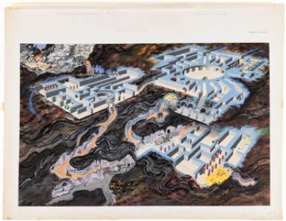 Don Greer Down in the Dungeon Double Page Painting 4-5 Illustration Original Art (Squadron/Signal Publications, 1981). | Heritage