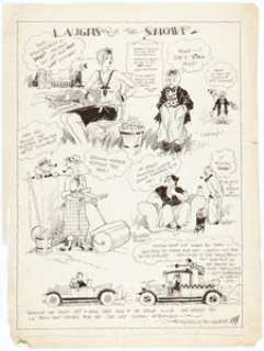 Jefferson Machamer Judge Magazine Complete 1-Page Story "Laughs From the Shows" Original Art (Judge Publ., 1929).