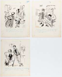 George Clark The Neighbors Single Panel Comic Strip Original Art Group of 3 (News Syndicate Co., Inc., 1960s). (Total: 3 Original Art)