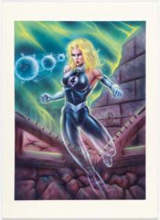 Dimitri Patelis 1995 Fleer Marvel Masterpieces #50 Invisible Woman Trading Card Illustration Original Art (Fleer, 1995). | Heritage