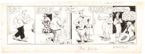 Frank King Gasoline Alley Daily Comic Strip Original Art dated 7-12-21 (Chicago Tribune, 1921). | Heritage
