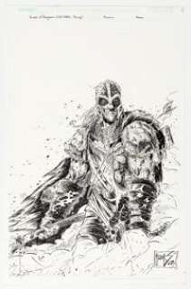 Josh Medors Runes of Ragnan Eldjarn Promotional Pin-Up Illustration Original Art (2002).