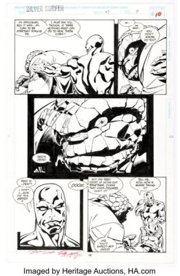 Bart Sears and Ray Kryssing Silver Surfer #93 The Thing Story Page 7 Original Art (Marvel, 1994).