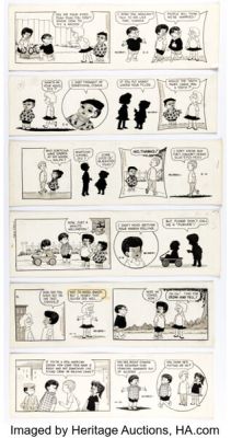 Morrie Turner Wee Pals Daily Comic Strip Original Art Group of 6 (United Features Syndicate, 1972). (Total: 6 Original Art)