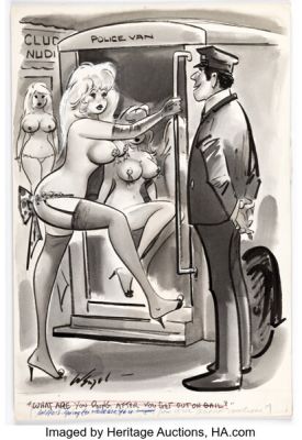 Bill Wenzel Laugh Digest June 1971 Single Panel Gag Cartoon Illustration Original Art (Humorama, 1971).