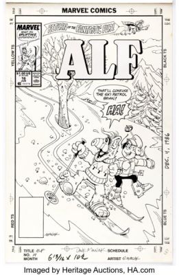 Dave Manak Alf #16 Cover Original Art (Marvel, 1989). | Heritage