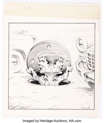 Rand Holmes The Georgia Straight Illustration Original Art (Overstory Media Group, c. 1970s). | Heritage