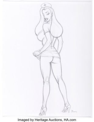 Paul Jaworski - Jessica Rabbit Pin-Up Illustrations Original Art Group of 2 (2009). (Total: 2 Items) | Heritage