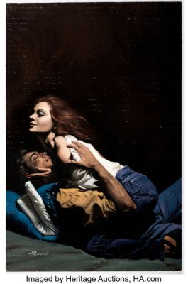 Ron Lesser Harlequin #108 Progress of Passion Paperback Cover Original Art (Mills and Boon, 1995). | Heritage