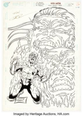 Paul Pelletier and Romeo Tanghal Green Lantern #68 Cover Original Art (DC, 1995).