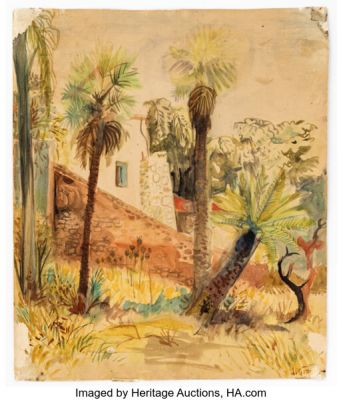 Moebius (Jean Giraud) - Landscape Sketch Original Art (c. 1954). | Heritage