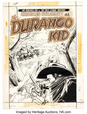 Joe Certa (attributed) Charles Starrett as the Durango Kid #7 Cover Original Art (Magazine Enterprises, 1950). | Heritage