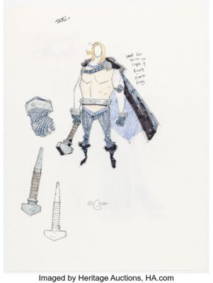 Mike Mignola Thor: God of Thunder Thor Concept Design Original Art (c. 1990s). | Heritage