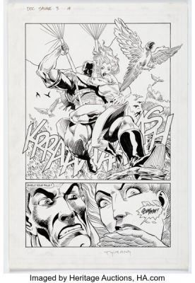 Pat Broderick and Tom Simmons Doc Savage: Curse of the Fire God #3 Story Page 4 Original Art (Dark Horse, 1995).