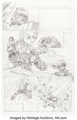 Dan Khanna The Transformers Spotlight: Doubledealer Story Page 20 Pencils Original Art (IDW, 2008).