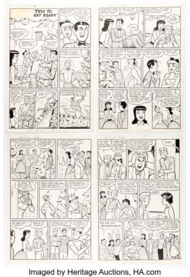Bill Vigoda and Mario Acquaviva Archie’s Girls Betty and Veronica #40 "Tree to Get Ready" Complete 4-Page Story Original Art (Archie, 1959). (Total: 4 Original Art) | Heritage