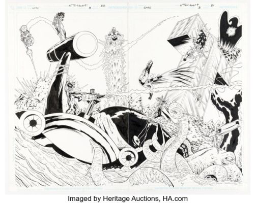 Walter Flanagan and Art Thibert Batman: The Widening Gyre #3 Double Splash Pages 20-21 Original Art (DC, 2010). (Total: 2 Original Art) | Heritage