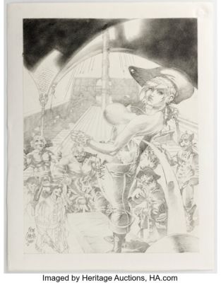 Oscar Capristo Treasured Chests: A Gallery Girls Collection Vol. 4 Pin-Up Illustration Original Art (SQP, 2004). | Heritage