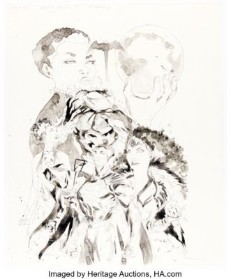 Keron Grant Titans: Beast World: Waller Rising #1 Variant Cover Original Art (DC, 2024).