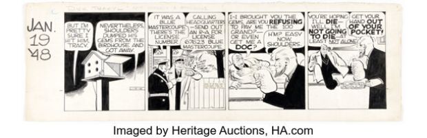 Chester Gould Dick Tracy Daily Comic Strip Original Art dated 1-19-48 (Chicago Tribune, 1948). | Heritage