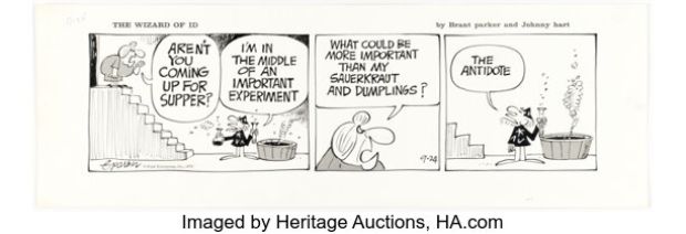 Brant Parker The Wizard of Id Daily Comic Strip Original Art dated 9-24-73 (Field Enterprises, 1973).