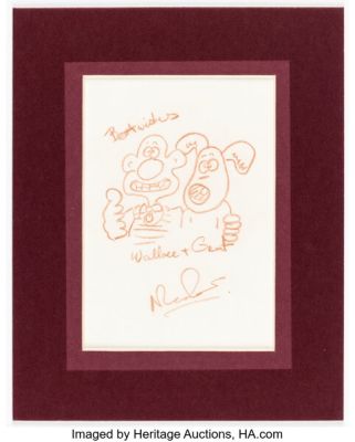 Nick Park - Wallace & Gromit Sketch Illustration Original Art (undated). | Heritage
