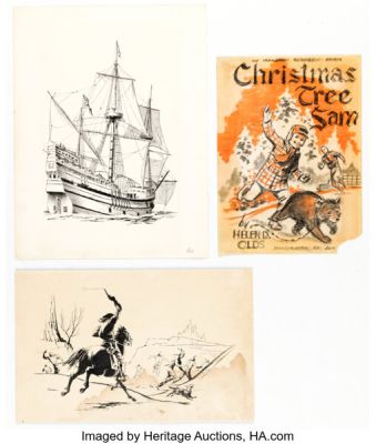 Lee Ames Christmas Tree Sam Cover Preliminary and Other Illustrations Original Art Group of 3 (Melmont Publishers and more, 1960s). (Total: 3 Items) | Heritage