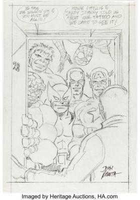 John Romita Sr. - Spider-Man, Captain America, and others Specialty Illustration Original Art (undated). | Heritage