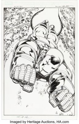 Dave Ross and Bob Layton Iron Man #258.1 Splash Page 1 Original Art (Marvel, 2013).