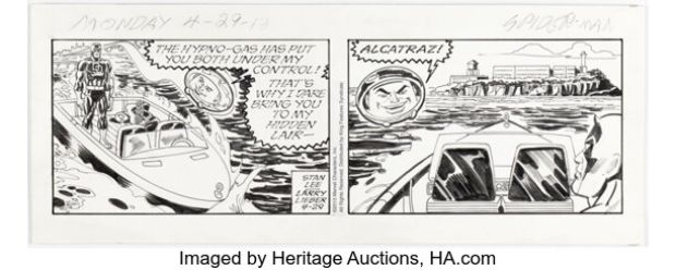 Larry Lieber and Alex Saviuk The Amazing Spider-Man Daily Comic Strip Original Art dated 4-29-13 (King Features Syndicate, 2013). | Heritage