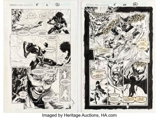 John Hixson and Scott Koblish Midnight Sons Unlimited #5 Story Pages Original Art Group of 2 (Marvel, 1994). (Total: 2 Original Art)