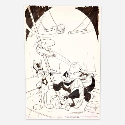 Lot 334 - Looney Tunes Circus Themed House Ad Original Art | Landry Pop Auctions