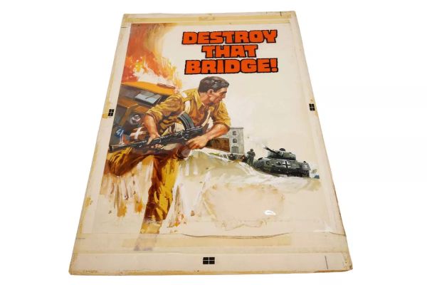 Lot 144 - Original painted artwork for Fleetway’s War Picture Library No. 1162 ‘Destroy That Bridge!’ | misc / divers