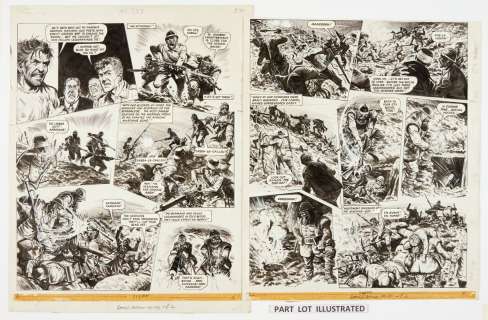 Charleys War: 3 consecutive original artworks (1980) by Joe Colquhoun… | Comic Book Auctions ltd