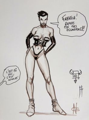 GUENET Nicolas Magika Dédicace... - Lot 240 - GUENET Nicolas Magika Dédicace représentant une femme...