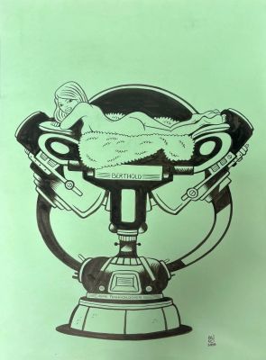 Brüno - Illustration... | Lot 8 - Brüno - illustration à l’encre de Chine sur papier... | Tessier Sarrou