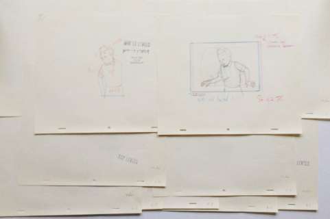 Tintin - 12x Croquis préparatoire pour film d animation - On a marché sur la lune - (années 60) | Catawiki